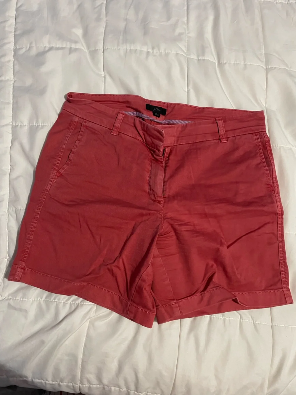 J. Crew Women's Coral Flat-Front Chino Shorts